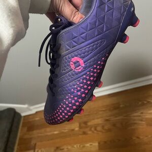 Purple and Pink Soccer Cleats
